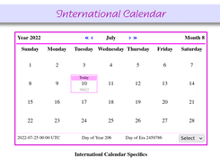 The International Calendar