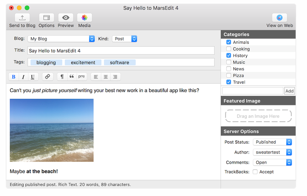 MarsEdit 3 Screenshot 1