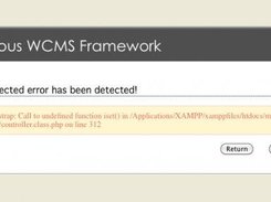 Marvelous WCMS Framework error screen