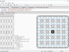 MASLua on ZeroBrane IDE, with a picture of the city map on top (right)