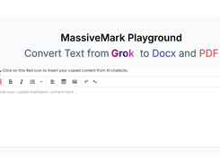 Massivemark Convert AI content from Grok to Docx and PDF with All Formatting Preserved