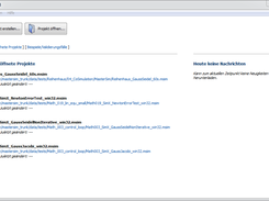 Start page (recently opened projects) (German)
