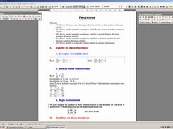 A screenshot of a course defining fractions.