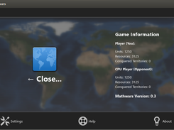 The menu, where the user can view game information and control the app
