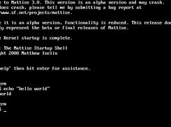 Mattise 3.0's shell with an example of a basic command.