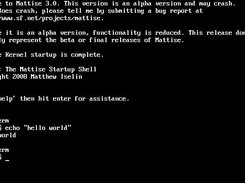 Mattise 3.0's shell with an example of a basic command.