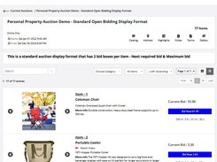 Once in the auction, bidders may scroll through images or search for desired items. 