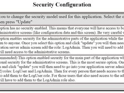 Security Setup Screen