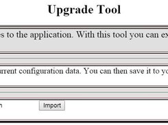 Backup/Recovery/Upgrade Screen