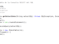 uso del JDataTable con un ResultSet