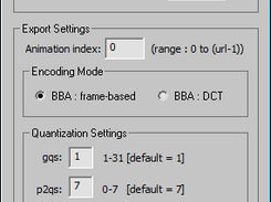 3ds Max MPEG-4 Exporter animation export settings window