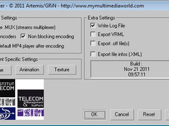 3ds Max MPEG-4 Exporter main export settings window