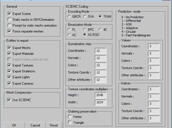 3ds Max MPEG-4 Exporter scene export settings window