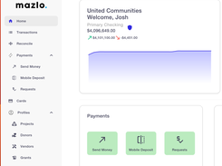 Mazlo banking home dashboard