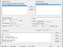 GUI mbldr under Windows Vista: main configuration