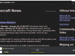 Start Page of CraftCreeper Launcher