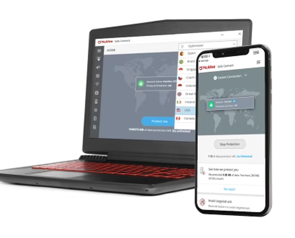 McAfee Safe Connect VPN Screenshot 1