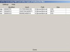 Application running - showing hashes for some files