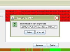 Dialogo al pedir la entrada del MD5