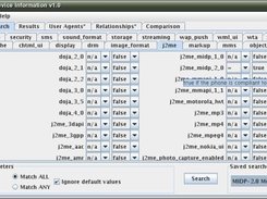 A search configured to find MIDP-2.0 Motorolas