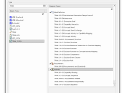 TRAK-specific views available from within EA New Diagram