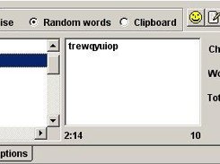 Exercises created from words with character random selection