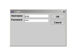 login dialog