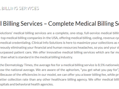 Clinical Info Solutions Medical Billing Screenshot 1