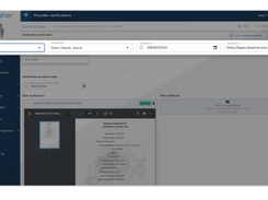 MedTrainer offers automated license verification for all states and license types, as well as DEA registrant validation. All details and the document are pulled from an original source for human verification.