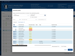 Instantly compile a credentialing packet with your own list of required documents that are updated automatically when a new document is uploaded.