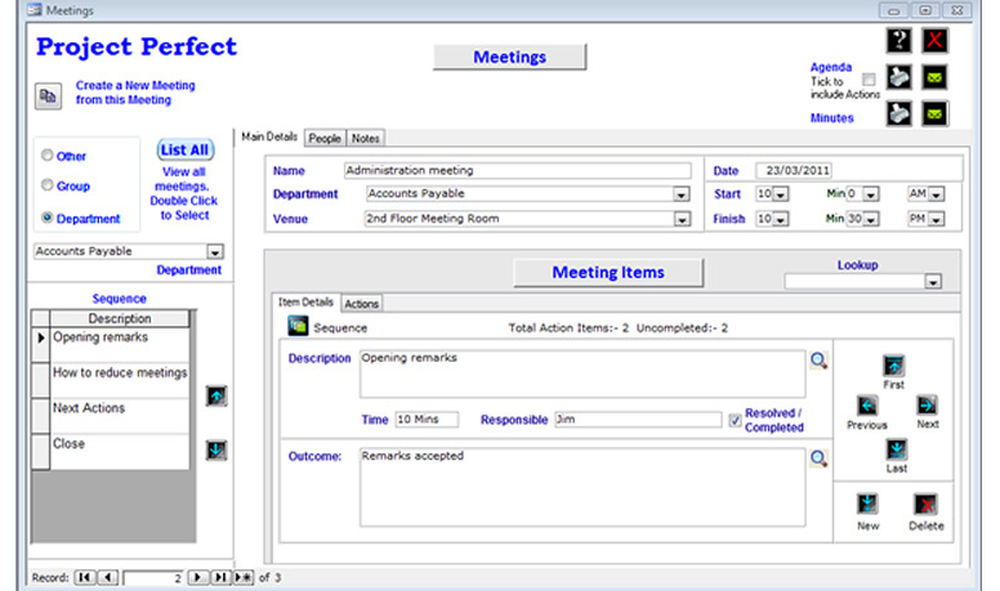 Meeting Administrator Screenshot 1