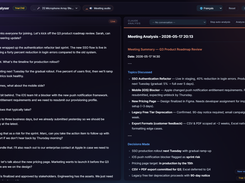 Live transcription and Claude AI analysis side by side
