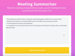 Meeting Summarizer Screenshot 1