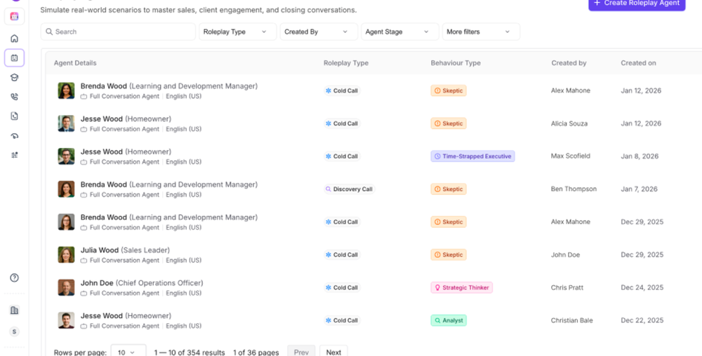 Create custom scenarios and roleplay templates from your CRM, calls, or battlecards to practice realistic buyers & objections.
