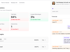 Get call level insights on how each users have perfomed in their roleplay sessions
