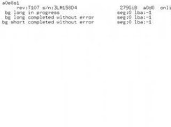 Initiate SCSI background long self-test on a0e8s1