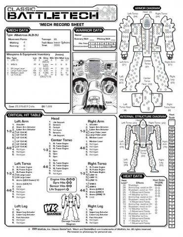 battletech record sheets unique mechs pdf