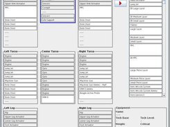 Equipment tab of MechDesigner prototype