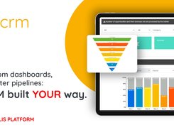 Melis CRM functionality with drag-and-drop dashboards and tailored pipelines