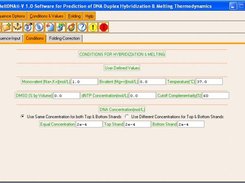 MeltDNA Parameters Page