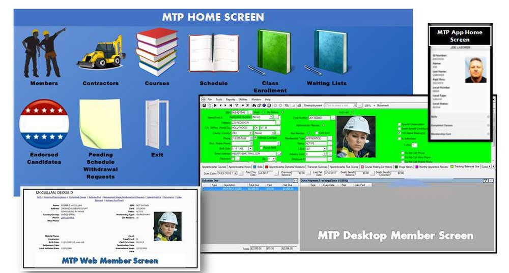 MTP Home and Member Screens, Desktop Web Module and MTP App