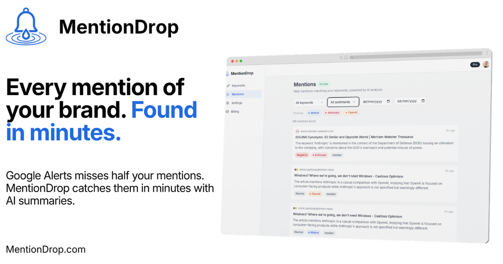 MentionDrop Screenshot 1