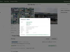 The Project Detail Page in Mercator.ai provides a comprehensive view of a construction project, including key stakeholders, project stage, location, scope, and timeline. It also offers real-time updates on permits, financing, and competitive insights, helping users engage early and strategically with decision-makers.