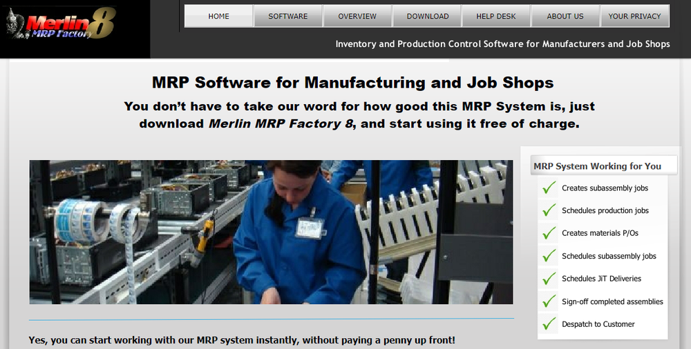 Merlin MRP Factory 8 Screenshot 1