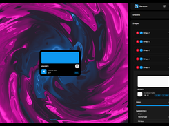 Color Card design (7 shapes, 5 inscriptions, 1 icon) made in Merucav V1.3.1 with the Balatro shader in the background