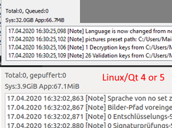 messagelistwidget-qt see a utout from Windows and Linux version of a Qt application