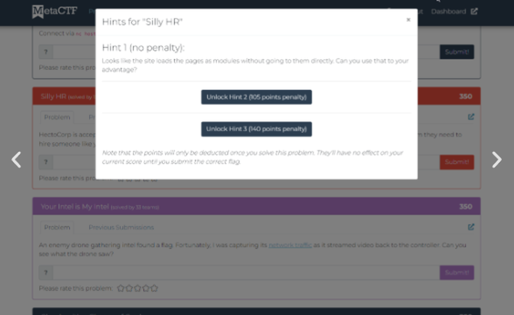 MetaCTF Screenshot 1