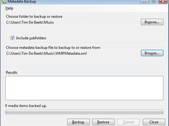 The main Metadata Backup window.