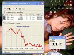 ekran główny i małe okienko z temperaturą