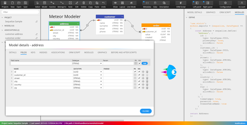 Meteor Modeler Screenshot 1